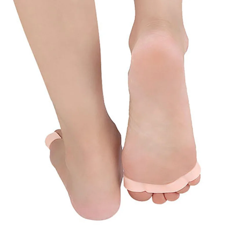 1PC 5หลุม Soft Pedicure Toe Corrector Pad Foot Care แยก Thumb Valgus Orthopedic Straightener Toe Corrector เครื่องมือ