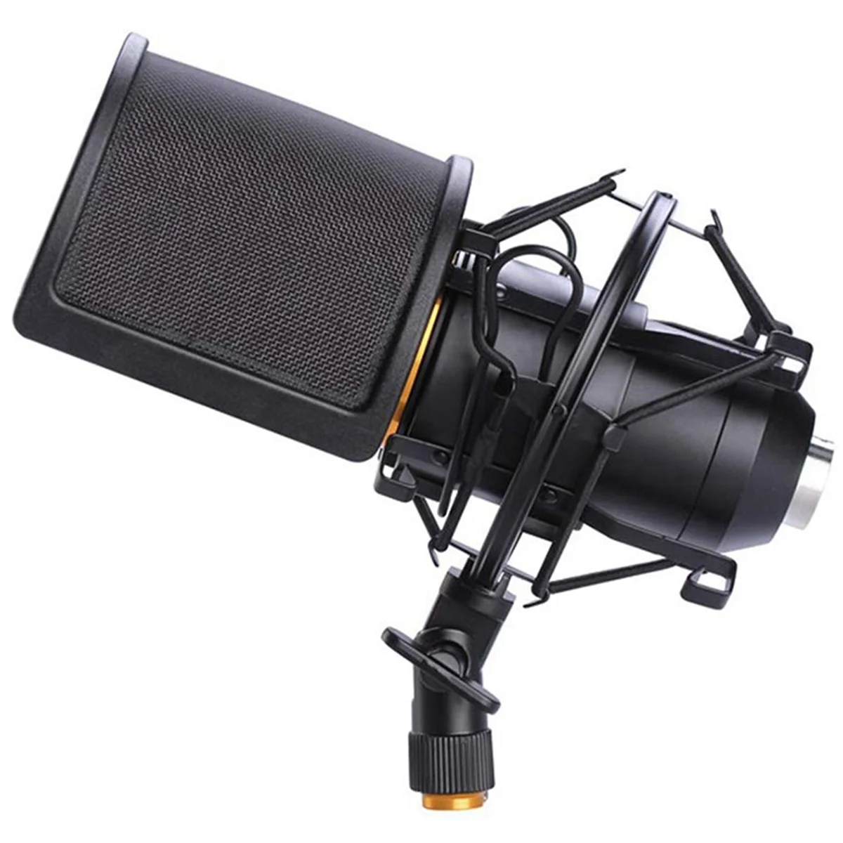 A72Z 3X Microphone Shock Mount with Microphone Filter Windscreen Suspension Shock Mount Holder Clip