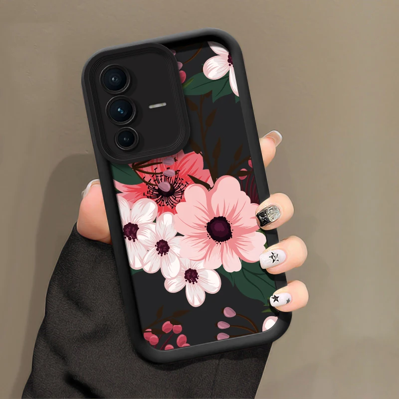 زهرة طباعة جراب هاتف ل Vivo V60 V50 V40 Pro V30 SE V30E V29E V29 V27E V27 V25 V23 V23E ماتي لينة سيليكون رشاقته غطاء #4