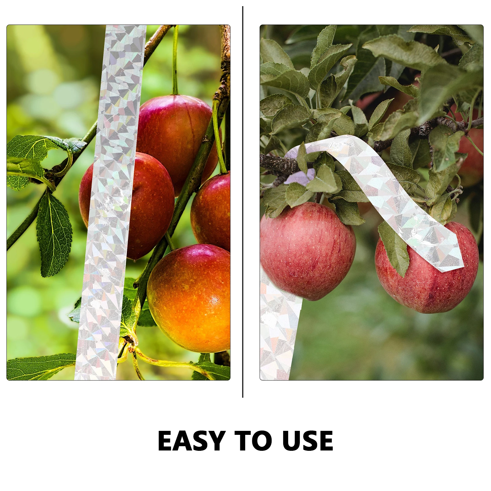 

2Pcs PET Bird Repelling Ribbon Double Sided Bird Repellent Ribbon Flash Tape Garden Courtyard Balcony Roof Airport