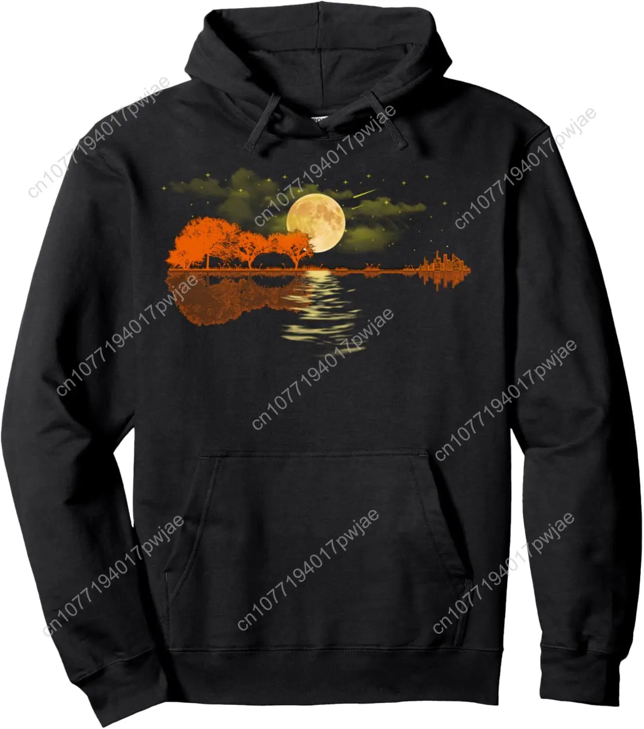 Guitar Pullover Hoodie Nature Guitar Lake Shadow Love Pullover Hoodie