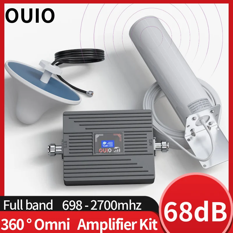 OUIO   Mobile Phone Network Repeater Cdma 850 4g 360°omni Network Amplifier Kit 3G4G 2100 phone Enhancer 900 1800 2100