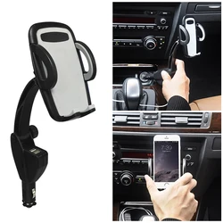 360 Degree Rotating Cigarette Lighter Cell Phone Bracket Dual USB 2 Port Car Charger Holder For Universal Mobile Phone