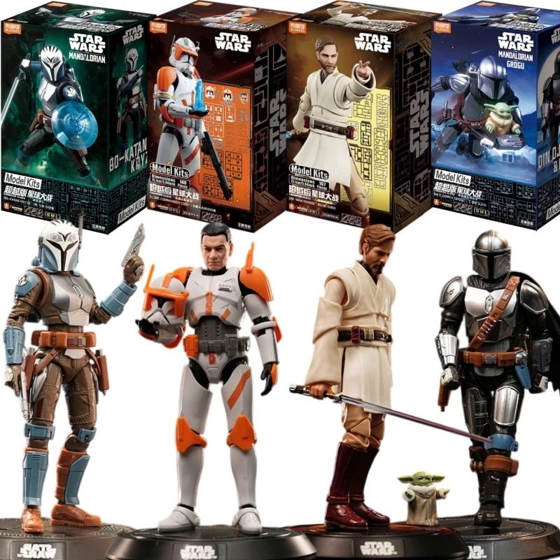 Figura de acción de juguete de Star Wars Mandalorian y Grogu Obi Wan Kenobi Commander Cody Din Djarin, modelo ensamblado, regalo, de BLOKEES Original.