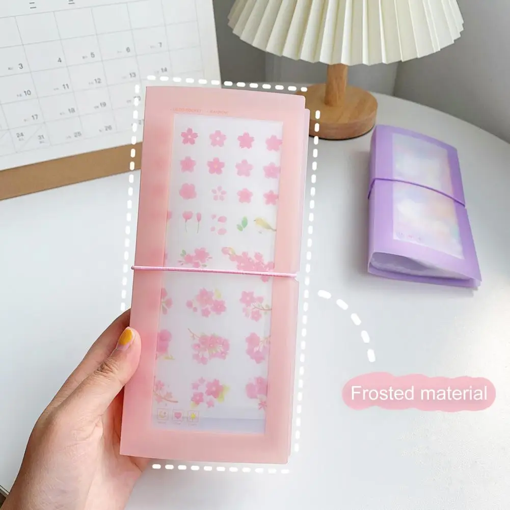 สติกเกอร์เนื้อด้านโปร่งแสงที่มีความจุหนังสือเก็บสติกเกอร์ภายในตัวจัดระเบียบอัลบั้มรูปถุงคลุมกระเป๋าฟิล์มบัตรรูปภาพเคสอัลบั้ม