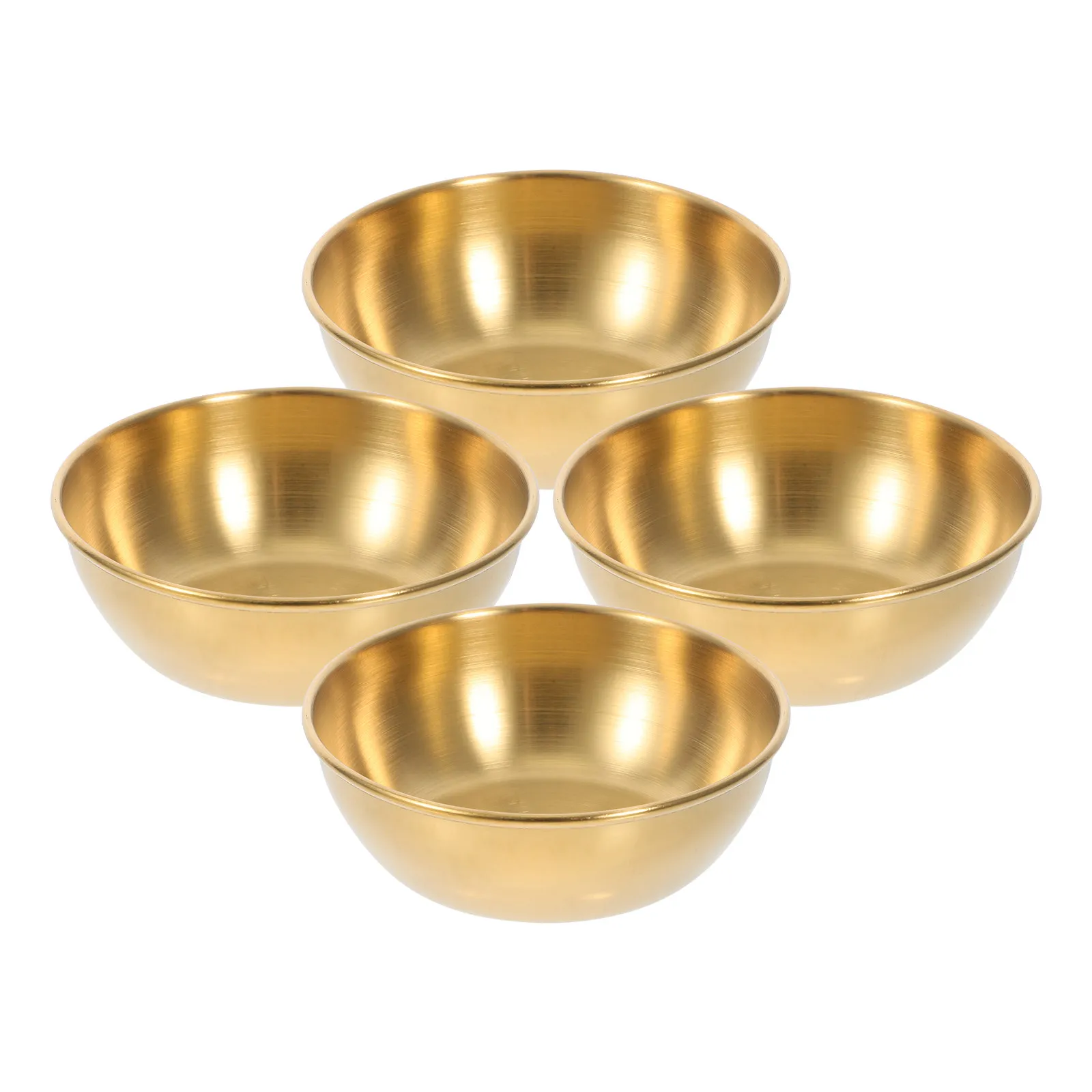 4Pcs Stainless Steel Dipping Sauce Bowls Elegant Gold Finish Space Saving Stackable Dishwasher Safe Condiment Cups for Sushi Dip
