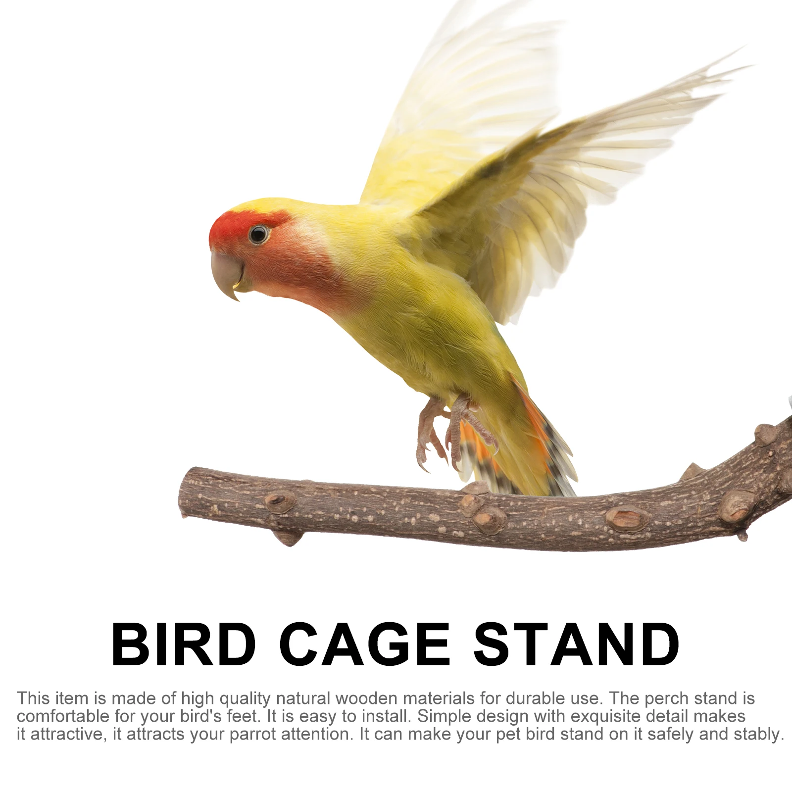 

2pcs Bird Parrot Stand Wood Parrot Stand Wood Perch Chewable Rough Surface Durable Feet Legs Exercisepet Bird Cage