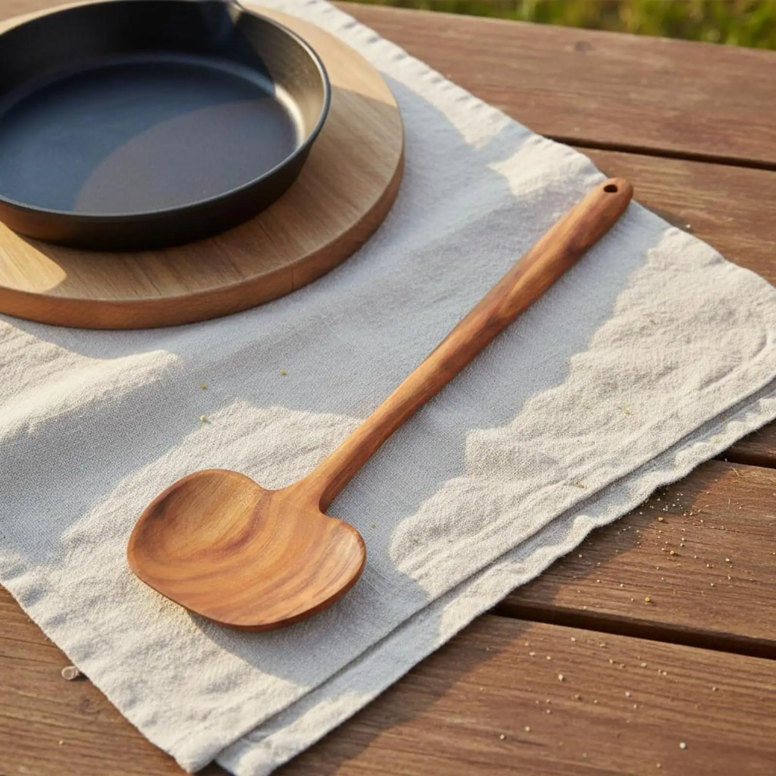 Toadstool Heat-Resistant Wood Cooking Spoon Easy to Clean for Combine-Frying