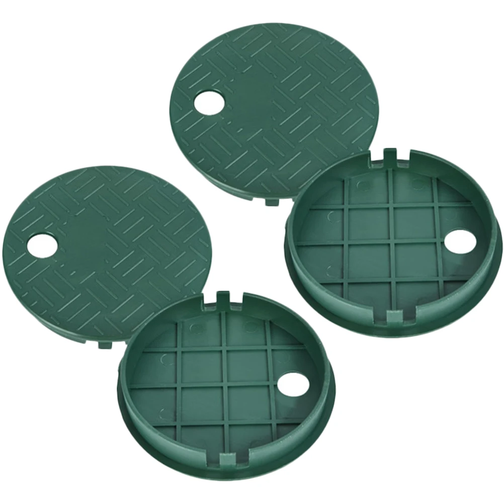 

4pcs Valve Box Cover Durable Plastic Strong Bearing Grass Green Lid Irrigation Control Sprinkler System Garden Outdoor