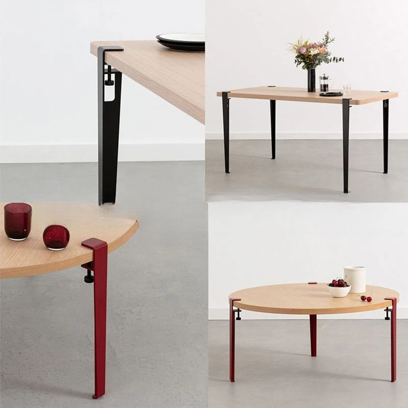 Clip table legs table feet bracket with pulley metal feet wrought iron desk feet workbench