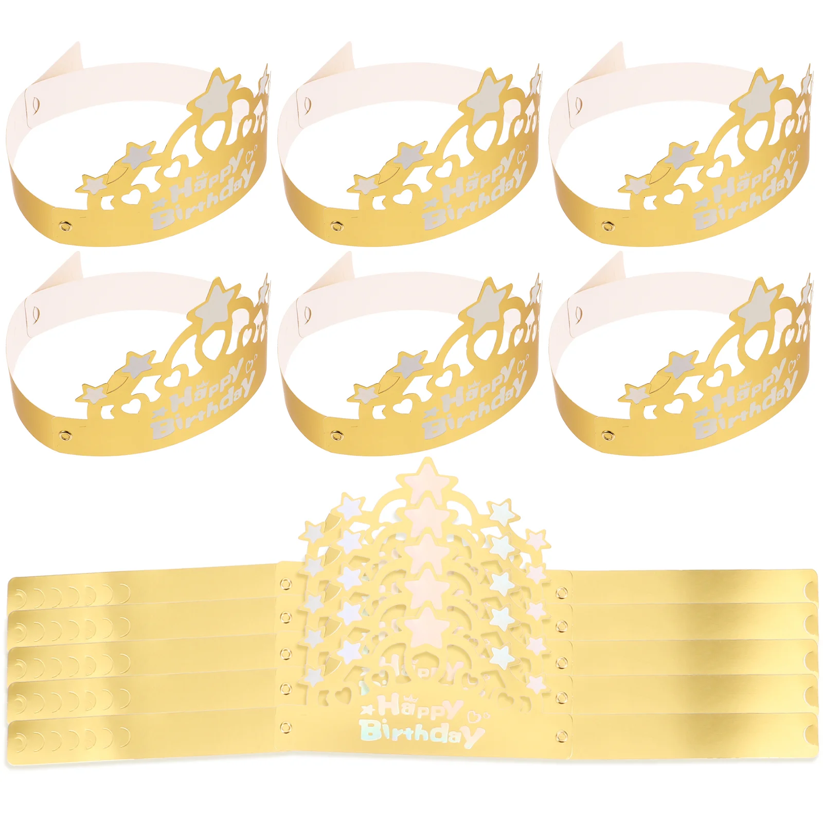 

50 Pcs Golden Birthday Hat Baby Bonnet Kids Hats Aldult Paper Crowns for to Decorate Children Party Headwear Toddler