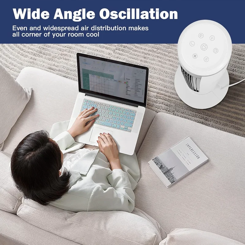 DORTALA 41-дюймовый башенный вентилятор, увлажнитель с испарительным воздушным охлаждением 3-в-1 с дистанционным управлением, светодиодный дисплей, таймер 9 часов, 4 пакетика льда, портативный