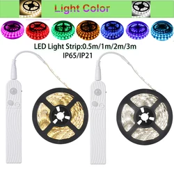 PIR Motion Sensor LED Strip Light 5V USB Battery Powered 60LEDs/m 2835 Flexible LED Light Tape for Stair Kitchen Cabinet Decor