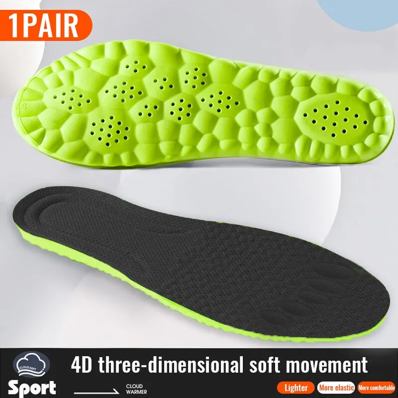 Sportinlegzolen voor schoenen 4D schokabsorptie deodorant ademend kussen hardloopinlegzolen voor voeten heren dames