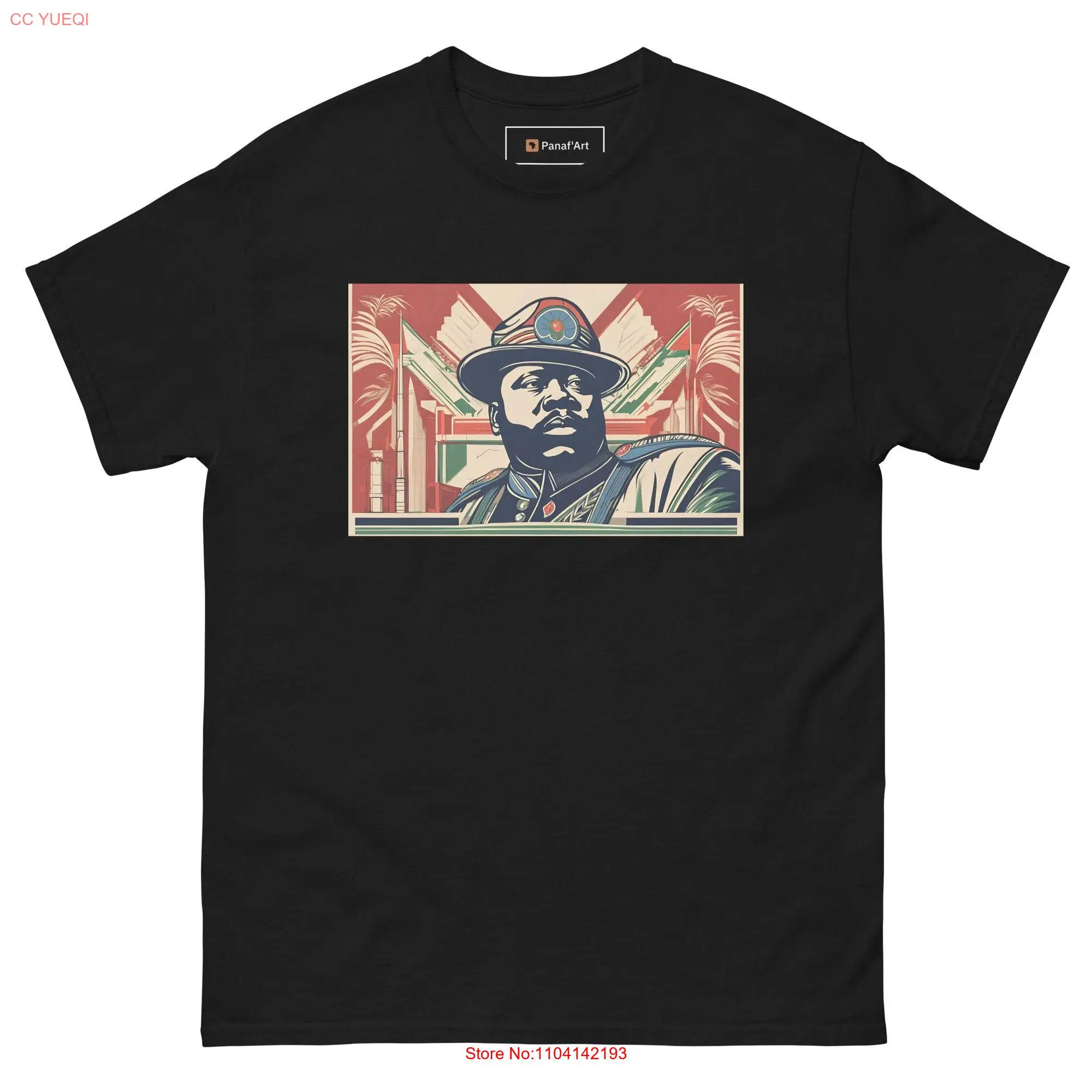 Black history T shirt featuring Marcus Garvey homage tribute Kwanzaa gift long or short sleeves