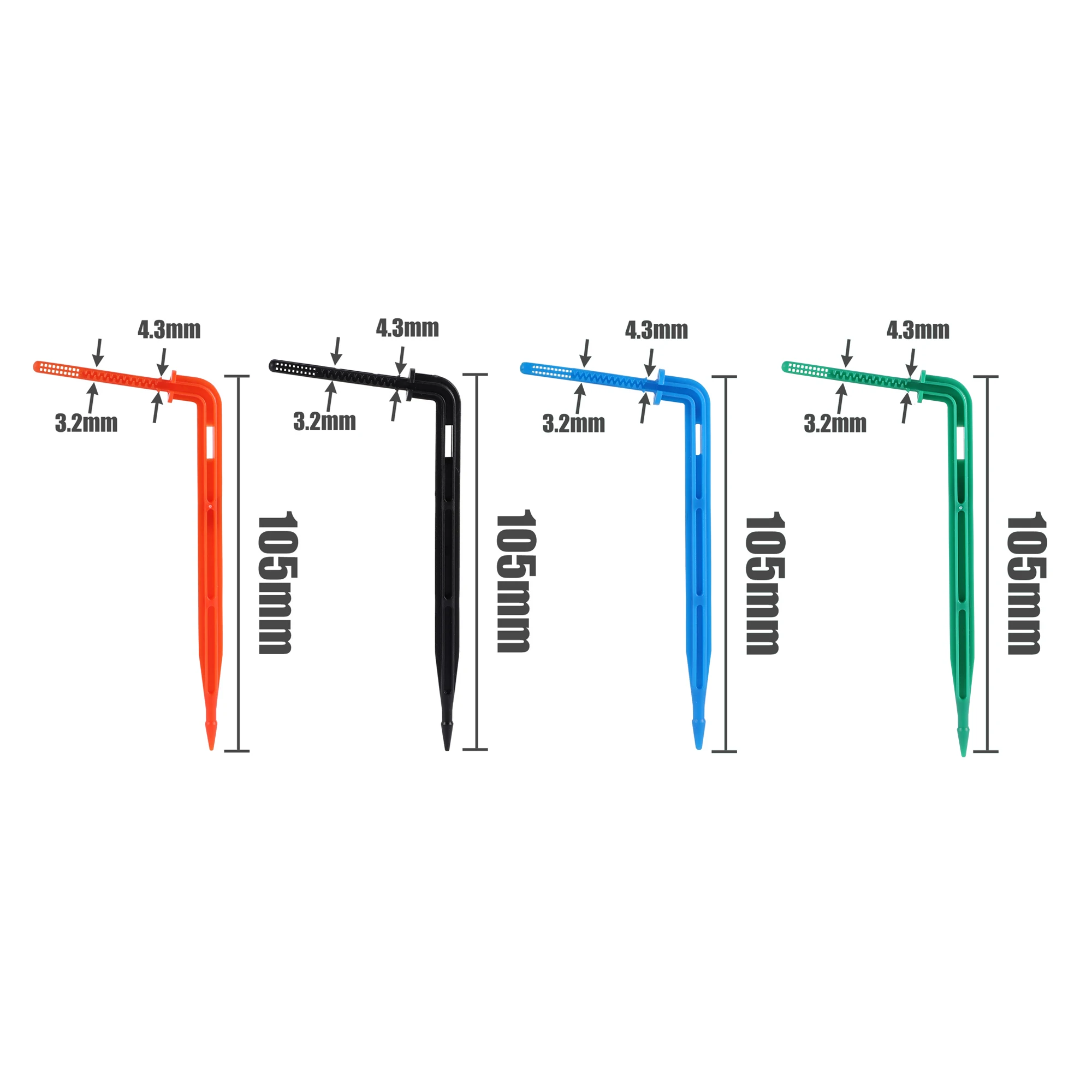 50PCS Bend Arrow Dripper Micro Drip Irrigation Kit Emitters for 3/5mm Hose Garden Watering Saving Micro Dripper Greenhouse