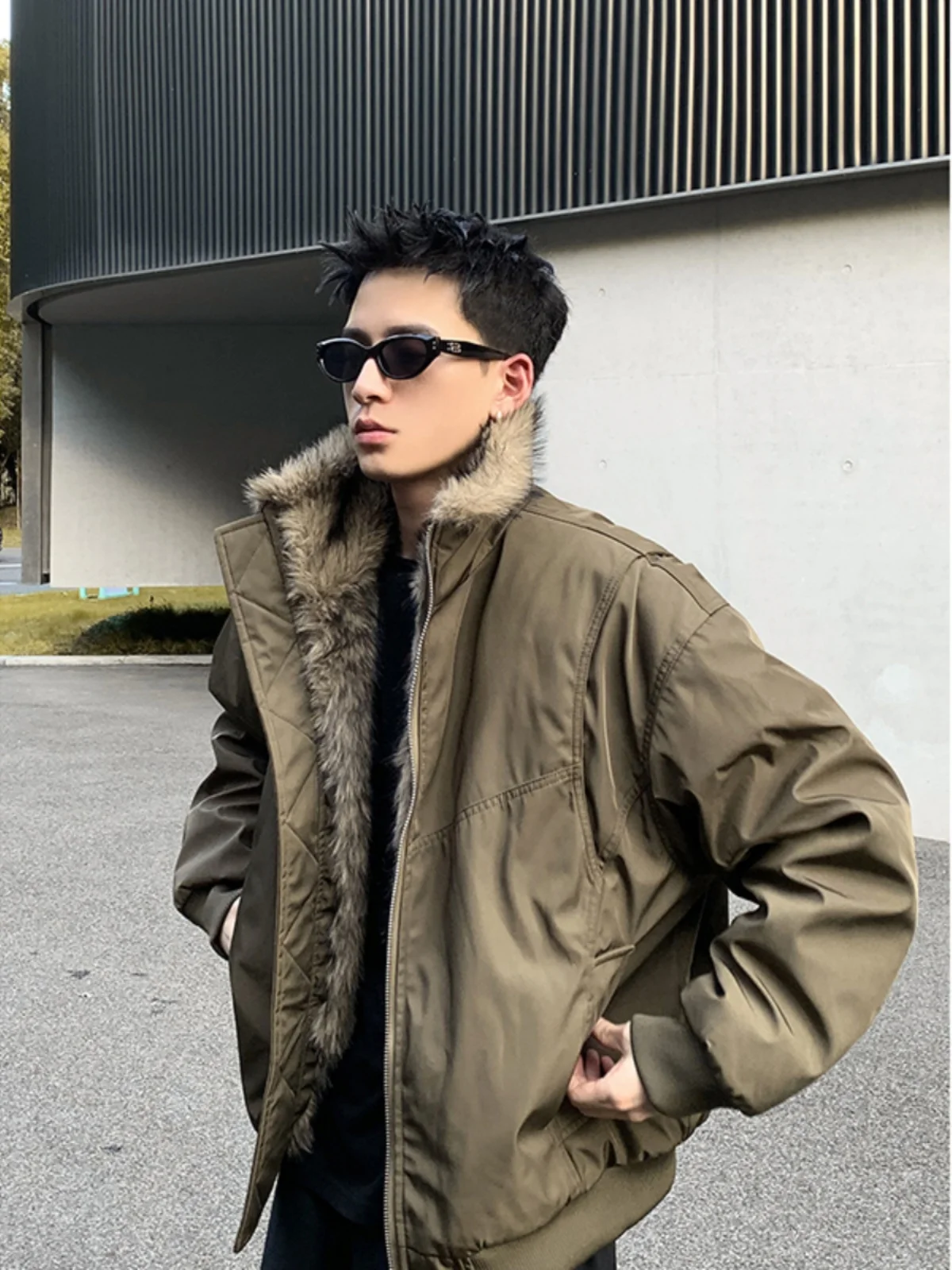 

Мужская зимняя куртка больших размеров, утепленная, в стиле ретро, с капюшоном, хлопковая, съемный меховой воротник, американский уличный стиль