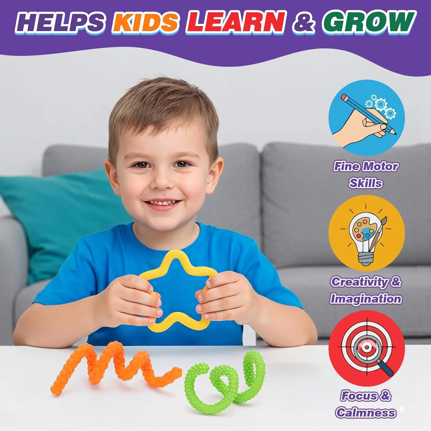 8 قطعة EDC تململ العصي الحسية اللعب ، كرات القلق التوحد تهدئة طفل الكبار القلق الإغاثة الإجهاد لعبة حسية ، هدايا عيد الميلاد #4