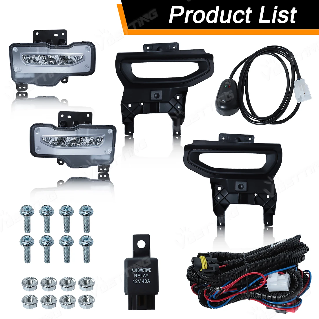 LED Fog Lights For GMC Sierra 1500 2016 2017 2018 Front Bumper White Daytime Running Light Fog Lamp With Cover Switch Car Parts