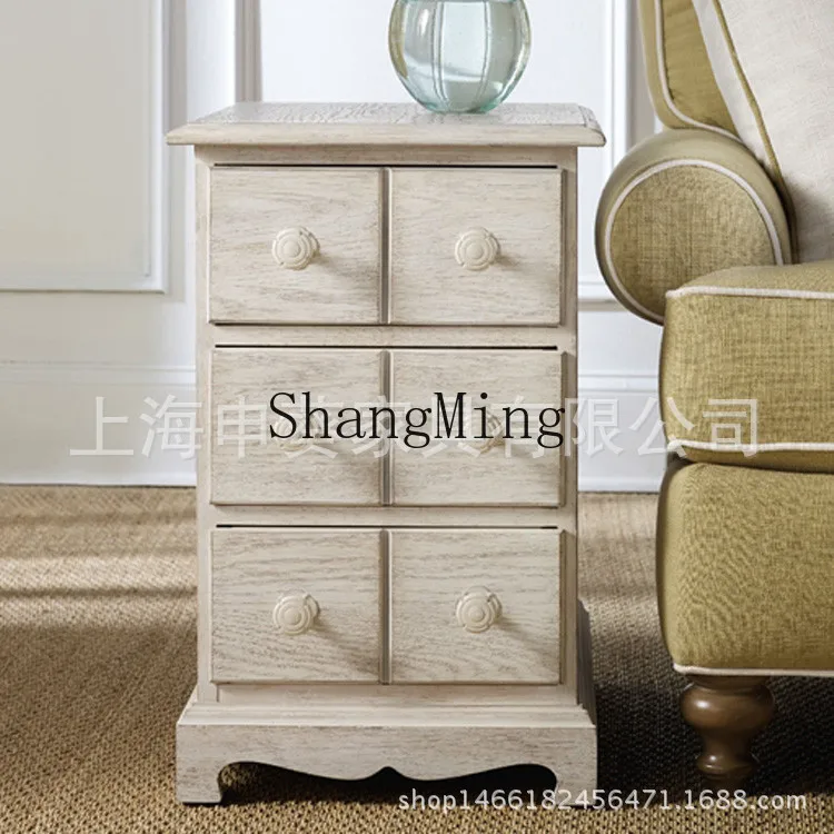 

CL solid wood coffee table small apartment oak tea table living room combination furniture side few lockers villa model room