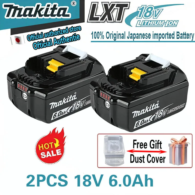 

100% original Makita 6.0Ah Makita 18V Battery BL1830B BL1850B BL1850 BL1840 BL1860 BL1815 Replacement Lithium Battery