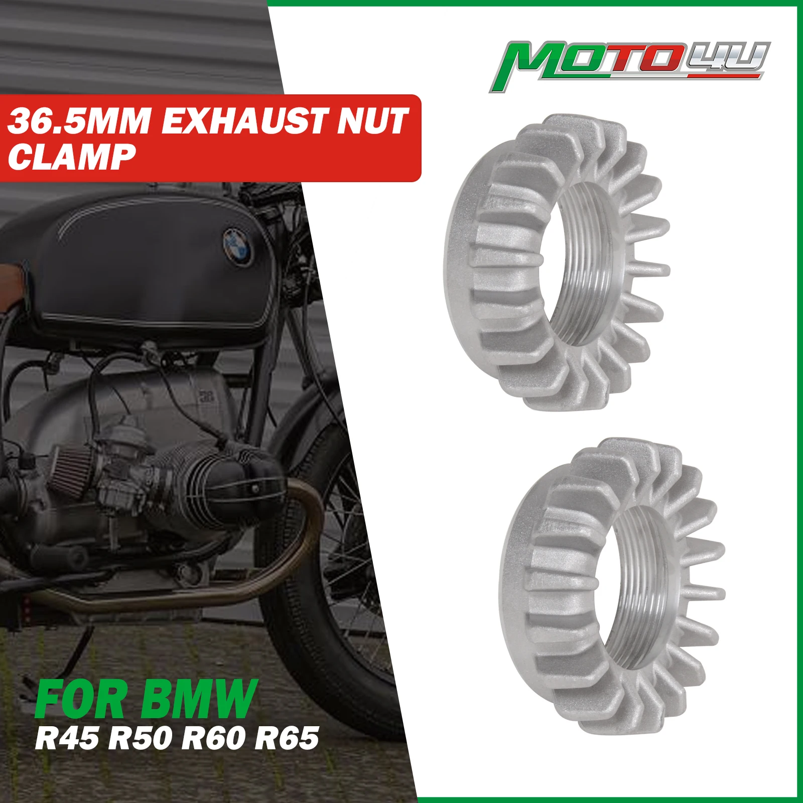 

2PCS Cafe Racer Exhaust Nut Clamp 36.5MM Motorcycle Accessories For BMW R Airhead R45 & R65