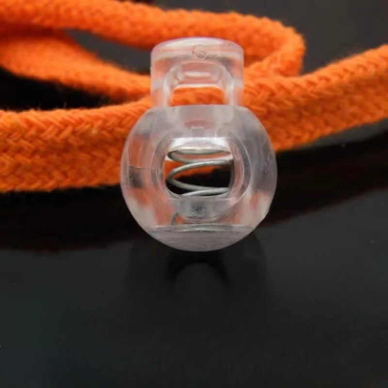 500pcs/pack/pack  Cord Lock Round Ball Toggle Stopper Plastic  Toggle Clip Widely For Bag Backpack/Clothing Clear White