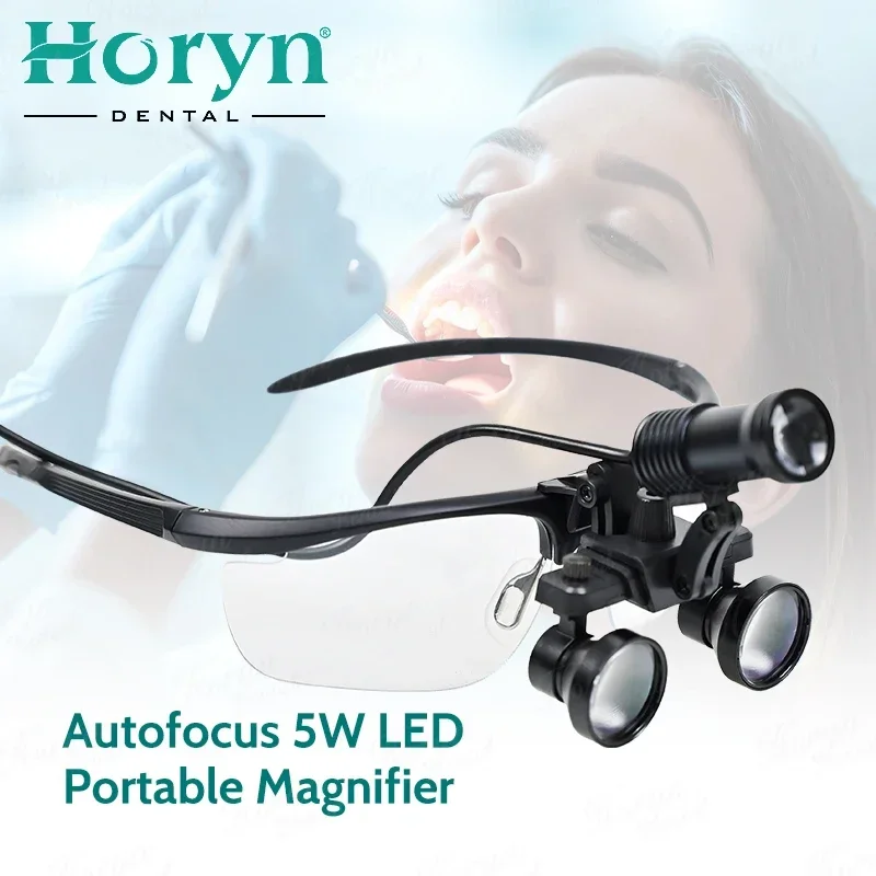 Portable 5W Led Headlight Glasses Binocular Magnifier Den tal Surgical Loupes