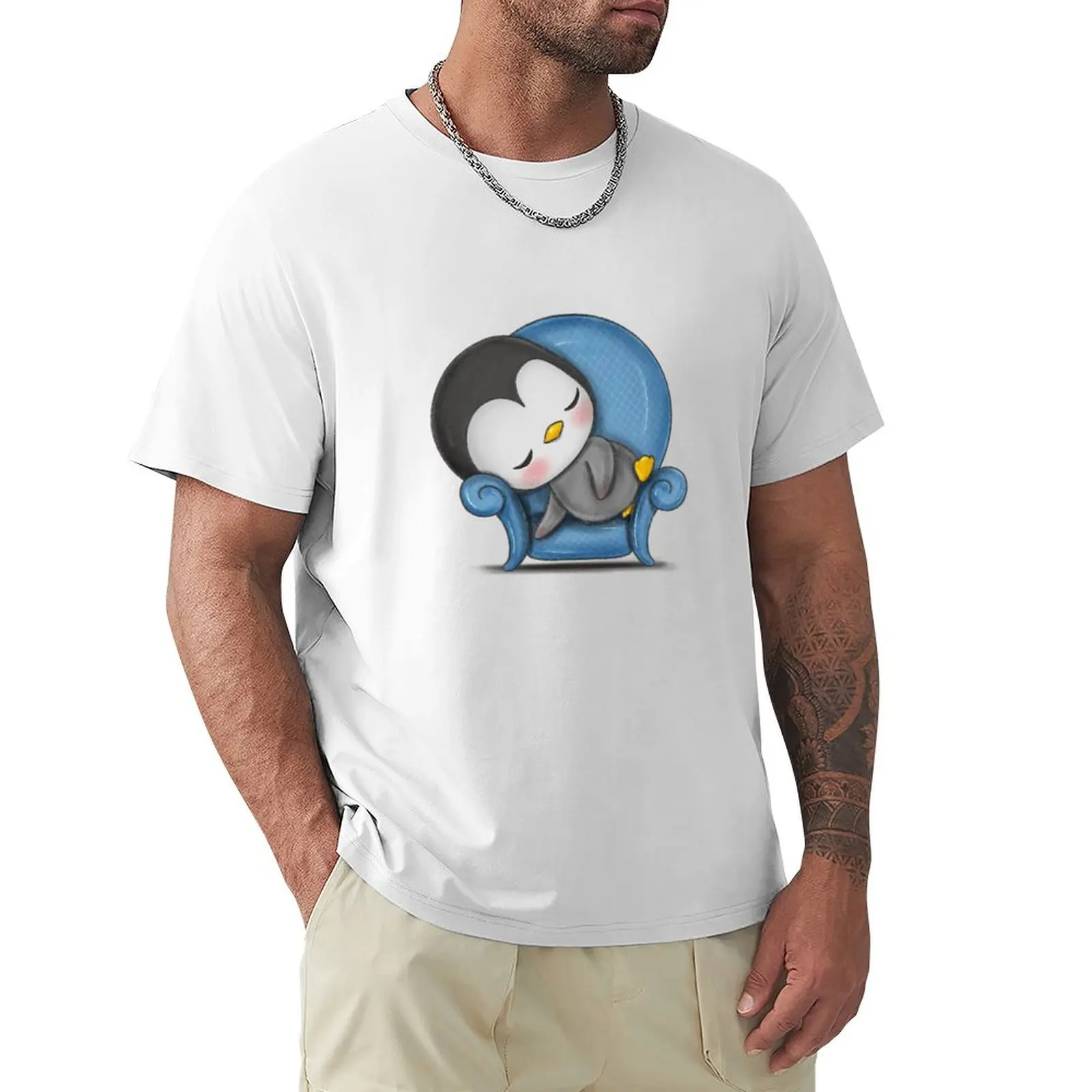 Sleeping Penguin Pauly the Penguin T-shirt plus sizes plain mens t shirts casual stylish