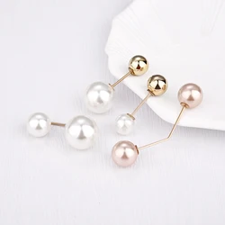 3Pcs/Set Double Beads Imitation Pearl Brooch Pins For Sweater Cardigan Women Clip Coat Dress Anti-Fade Exquisite Elegant Brooche