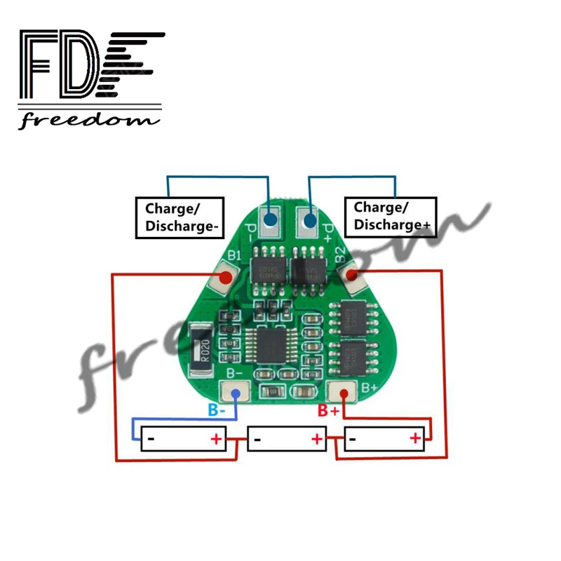 3S 12V 18650 لوح حماية بطارية ليثيوم 11.1V 12.6V FD الشحن الزائد الإفراط في التفريغ حماية 8A 3 خلية حزمة ليثيوم أيون BMS PCM PCB #1