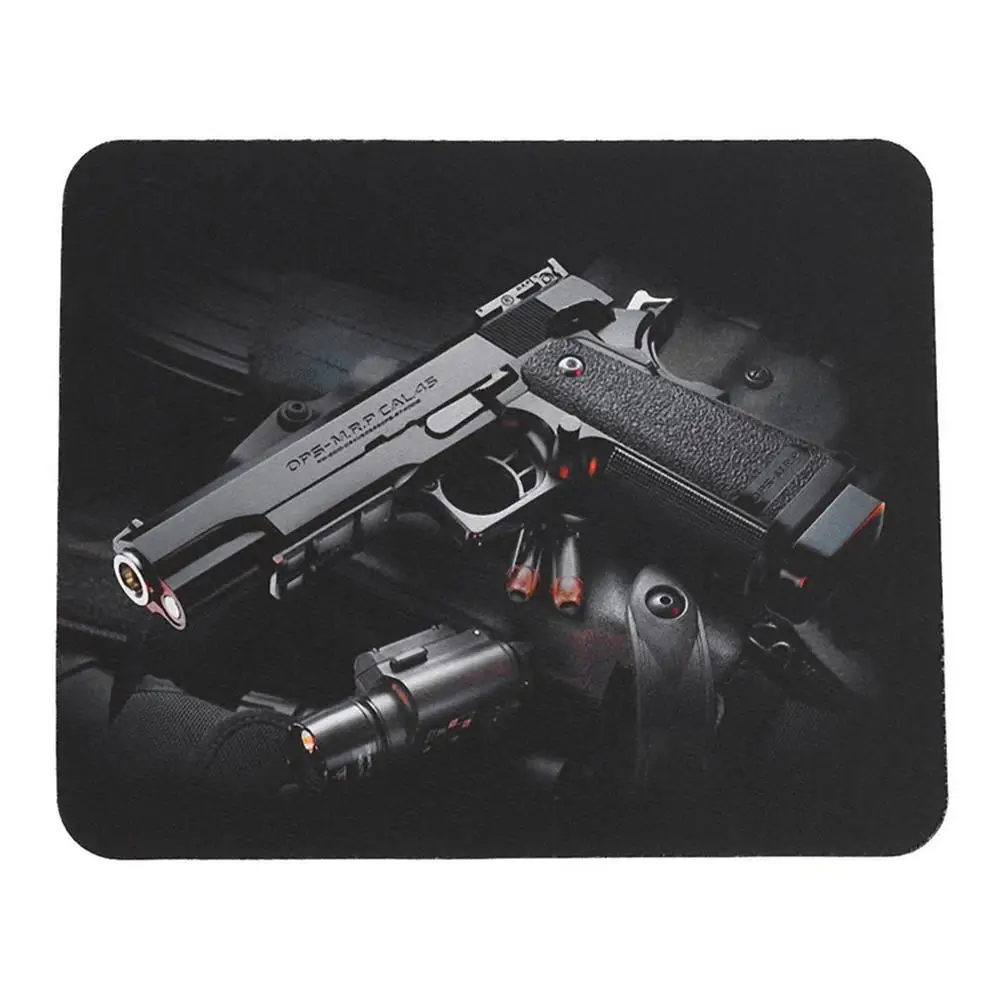 24x20cm Gun Pattern Anti-Slip Laptop PC Mice Pad Mat Mousepad For Optical Laser Mouse Comfortable Gaming Mouse Pad