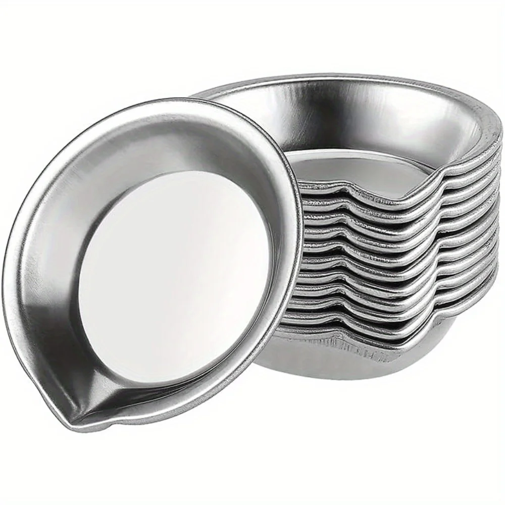 6pcs Durable Stainless Steel Paint Palette Set,Round Mixing Trays for Artists - Metal Art Supplies for Home and School Use