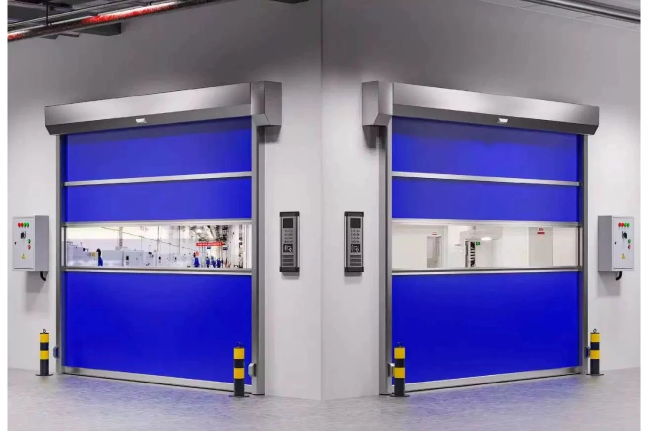 Dustless Workshop Industrial Soft Curtain PVC Fast Door Automatic Rolling Stacking Induction Gate