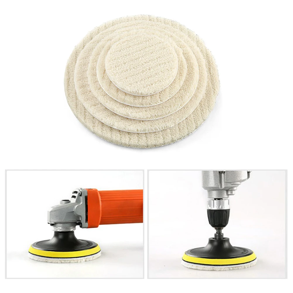 Buffing Pads Polishing Pads Wool Buffing 75-180mm Coated Cushion Stone Elastic For Glass Polish Repair Abrasives