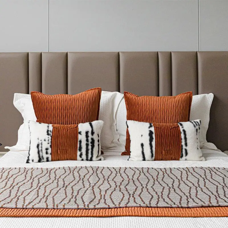 30X50/45X45CM Caramel Throw Pillow Cover Medieval Style Homestay Waist Cushion Cover Decor Home Decorative Pillowcase