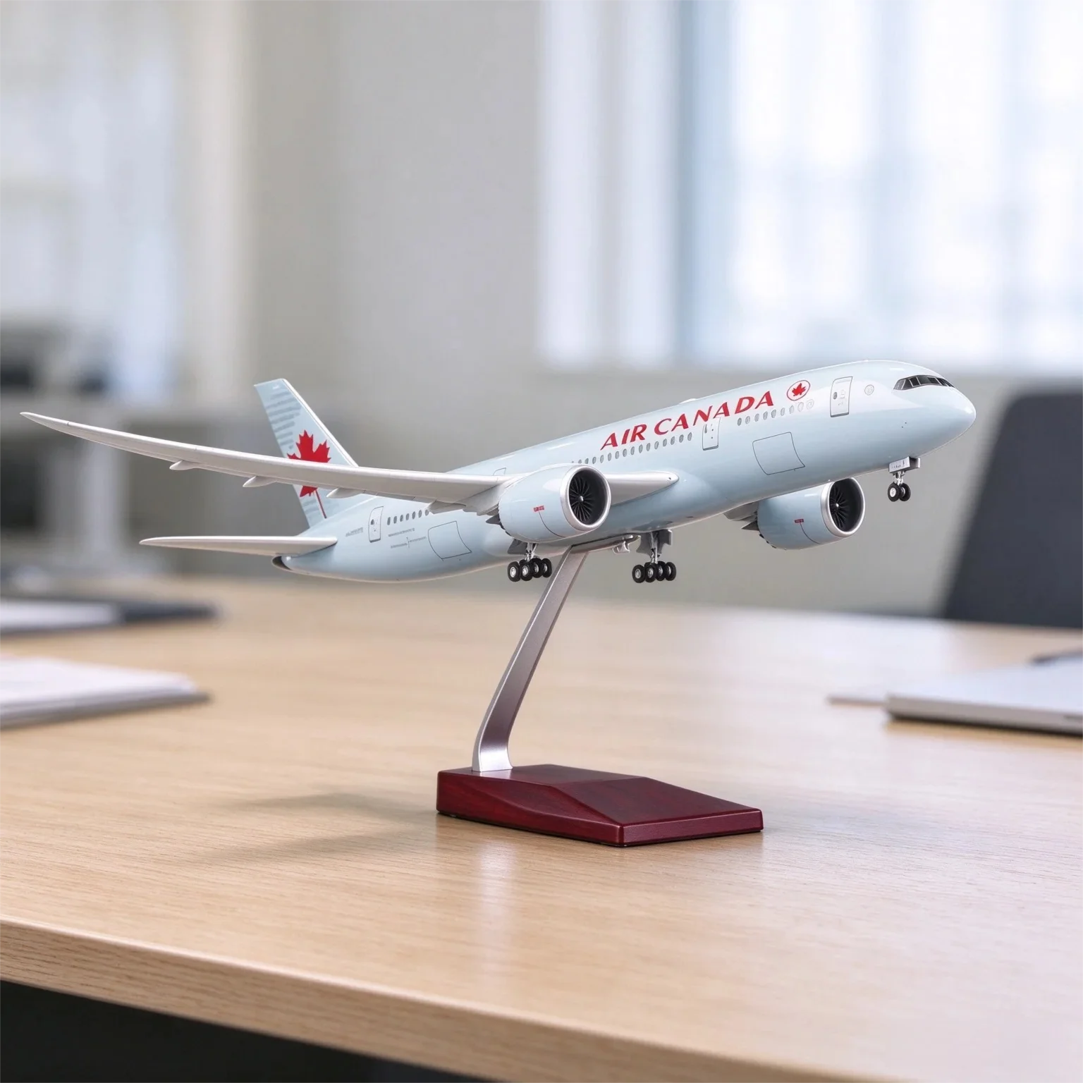 43cm B787 Air Canada Resin Airplane Models 1/130 Scale Aircraft Diecast Static Display Aviation Collectors Gift With Stable Base