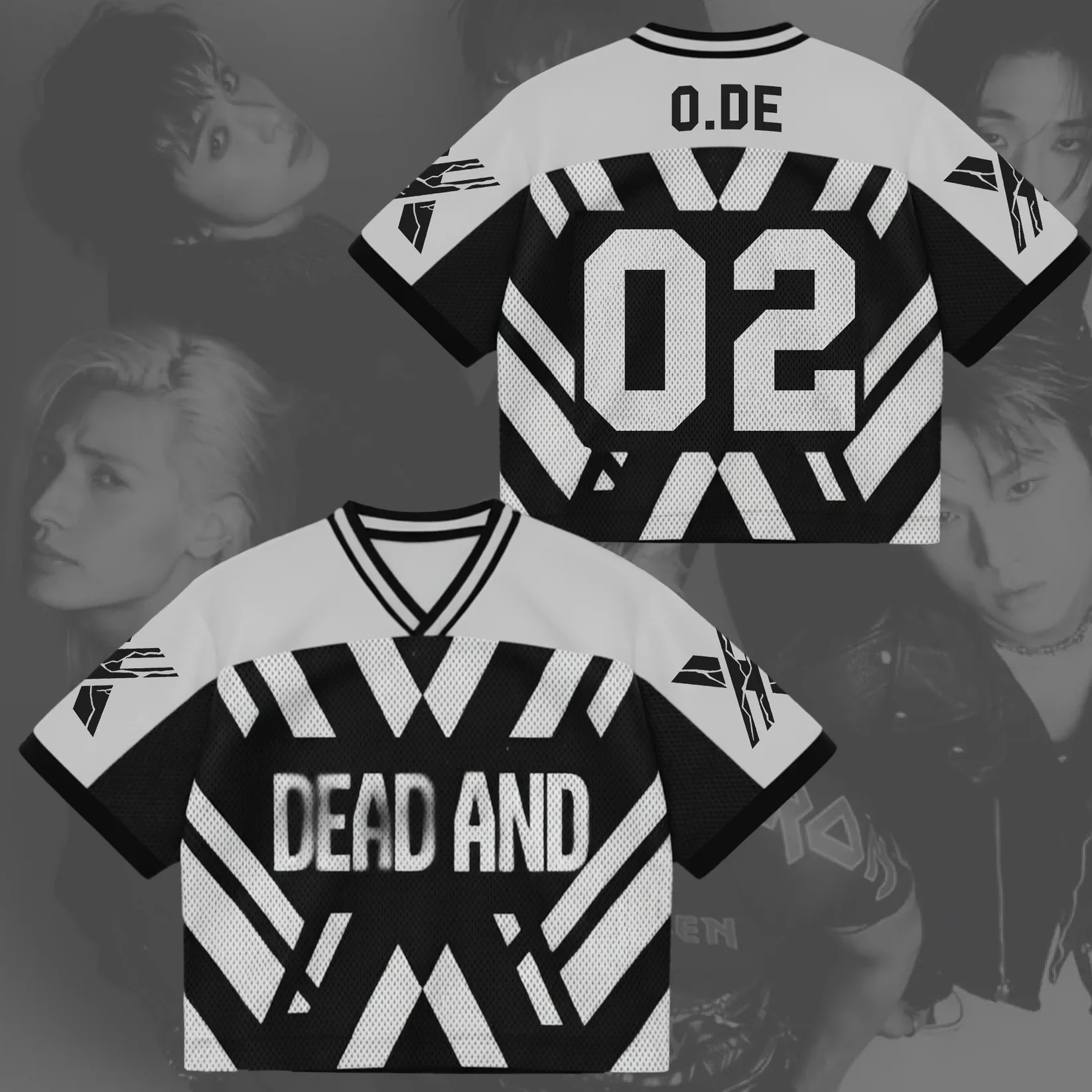 Replica Kpop Fan Family Matching Jersey T‑Shirt,3D Print Broken Geometric Graphic Mesh Short Sleeve Tops for Men Women Kids