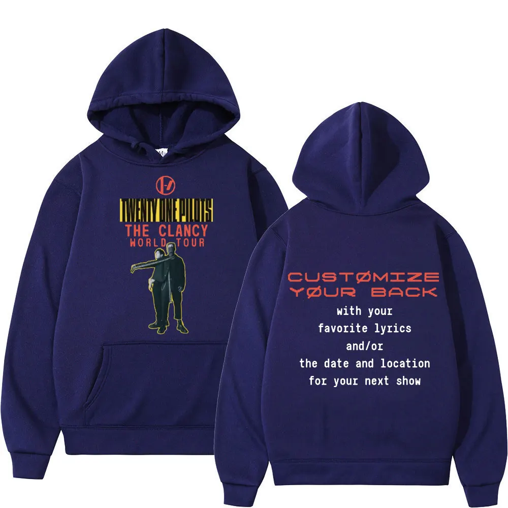 Twenty One Pilots The Clancy World Tour 2024 Graphic Hoodie Men Women Fashion Rock Sweatshirt Vintage Casual Oversized Pullovers