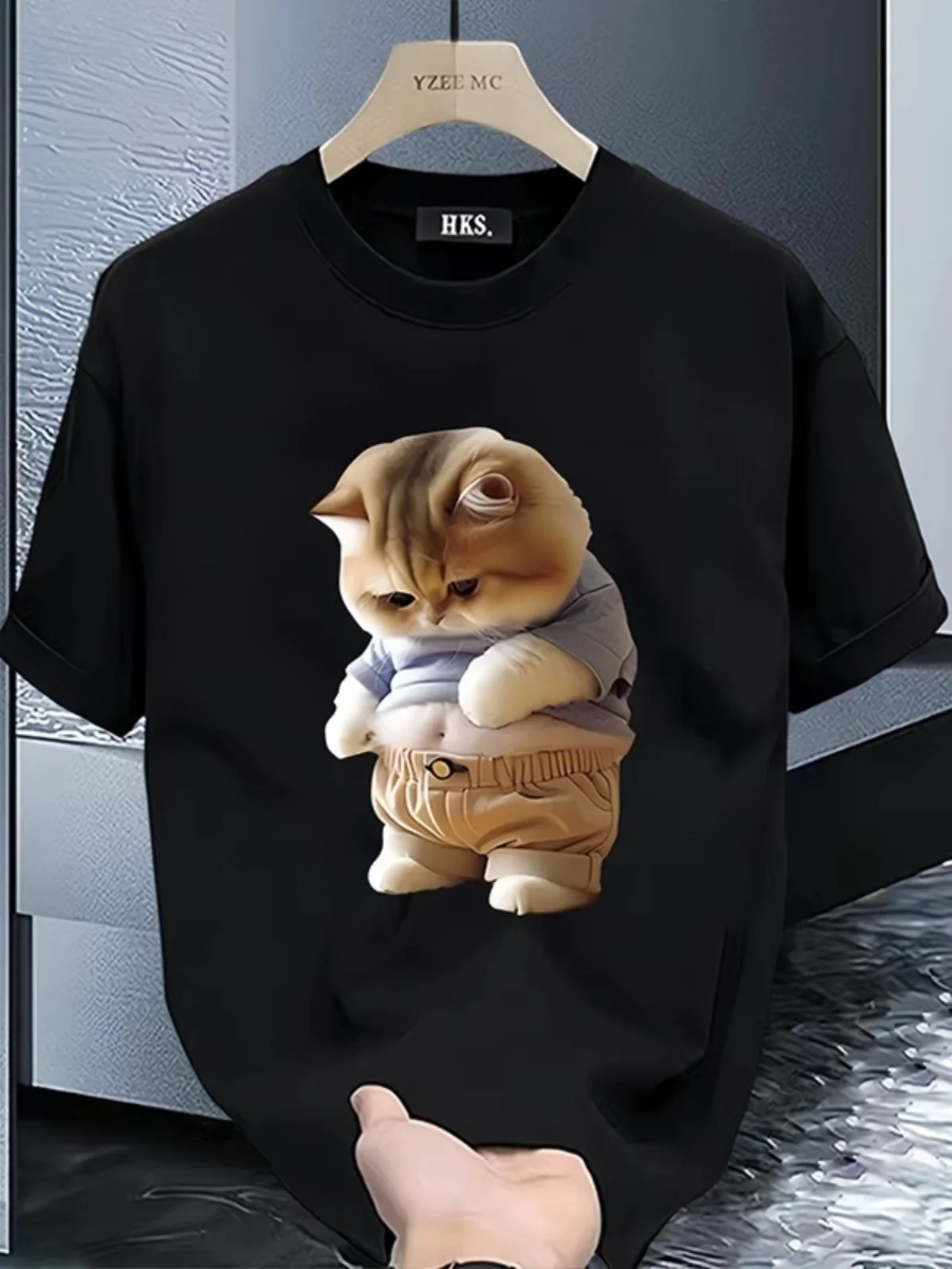 

Американская красивая плотная хлопковая футболка с короткими рукавами Ruffian для молодых мужчин и женщин, летняя брендовая круглая футболка Ins Tide