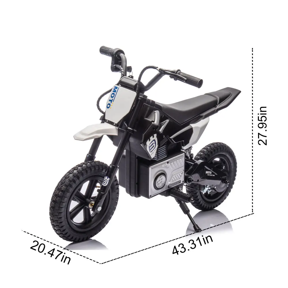 24V Kids Ride On Electric Toy Motocross Motorcycle,200W High Speed Hub Motor,Rear wheel shock absorber,Speeds 3.11-9.32MPH