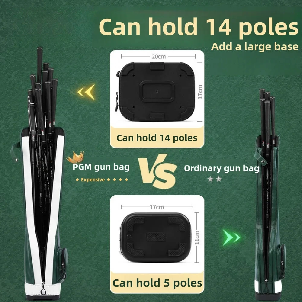 Saco de golfe portátil de meio corte PGM, couro de microfibra à prova d'água pode conter 14 pólos, saco de golfe leve QIAB031