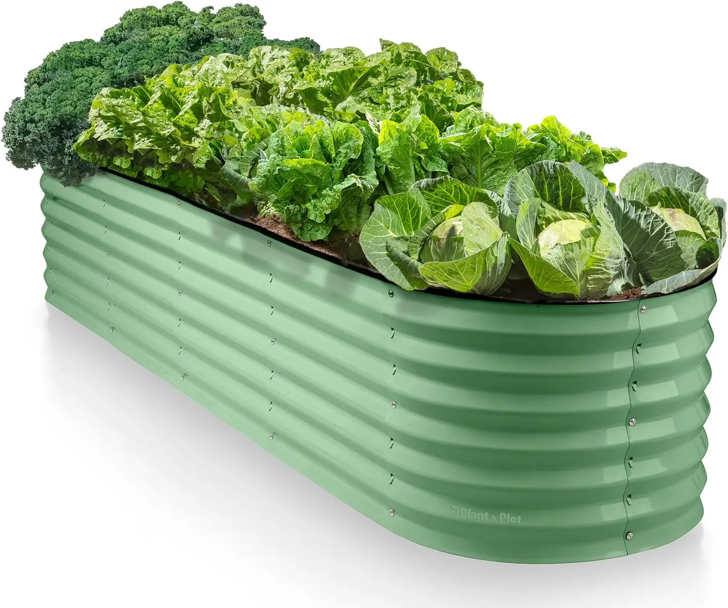 9-in-1 Galvanized Steel Raised Garden Bed // 8×2×1.5 ft Modular Planter for Gardening, Vegetables, Flowers // 18