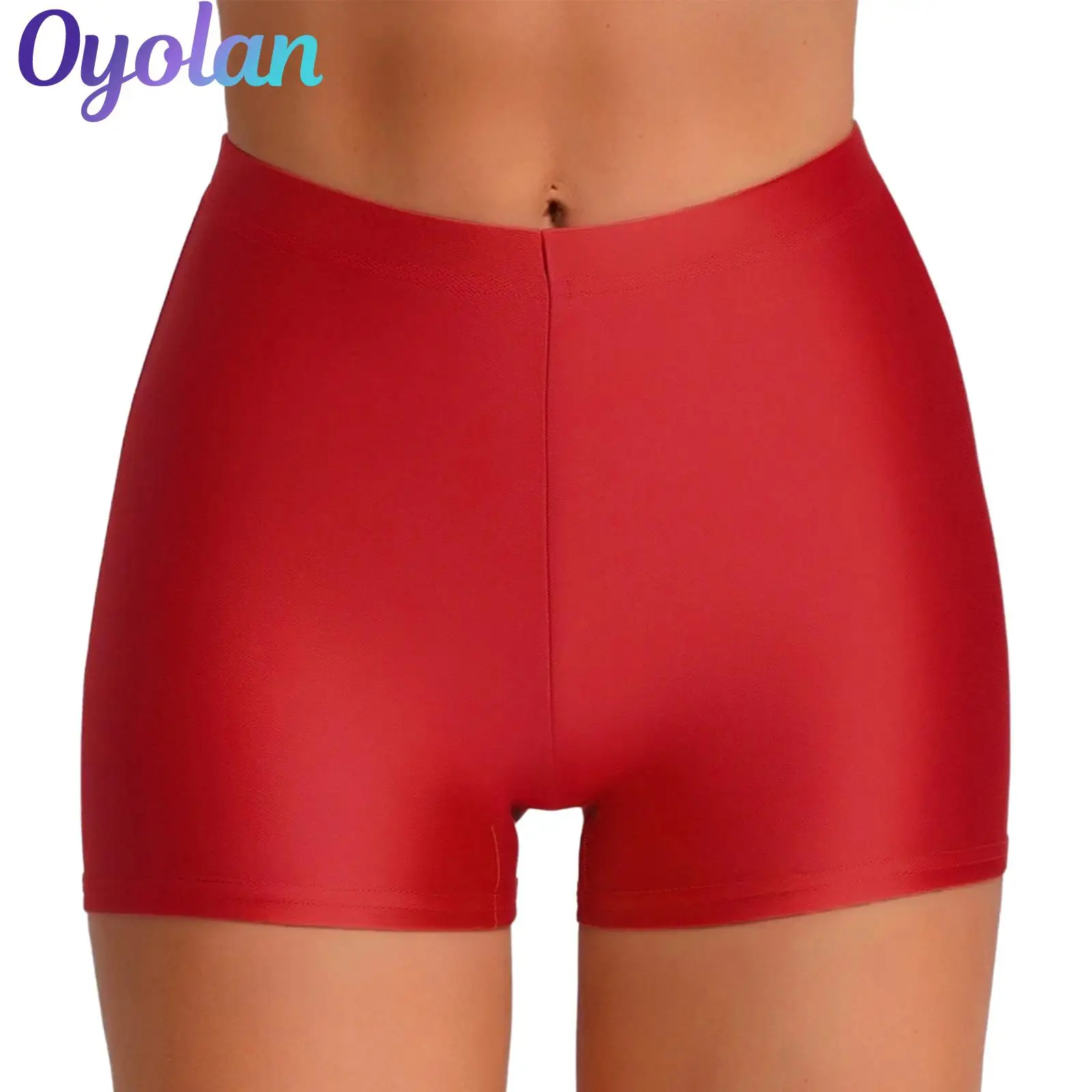 

Womens Elastic Waist Athletic Shorts Solid Color Sports Bottoms Hot Pants Workout Yoga Fitness Gymnastics Ballet Dance Costume