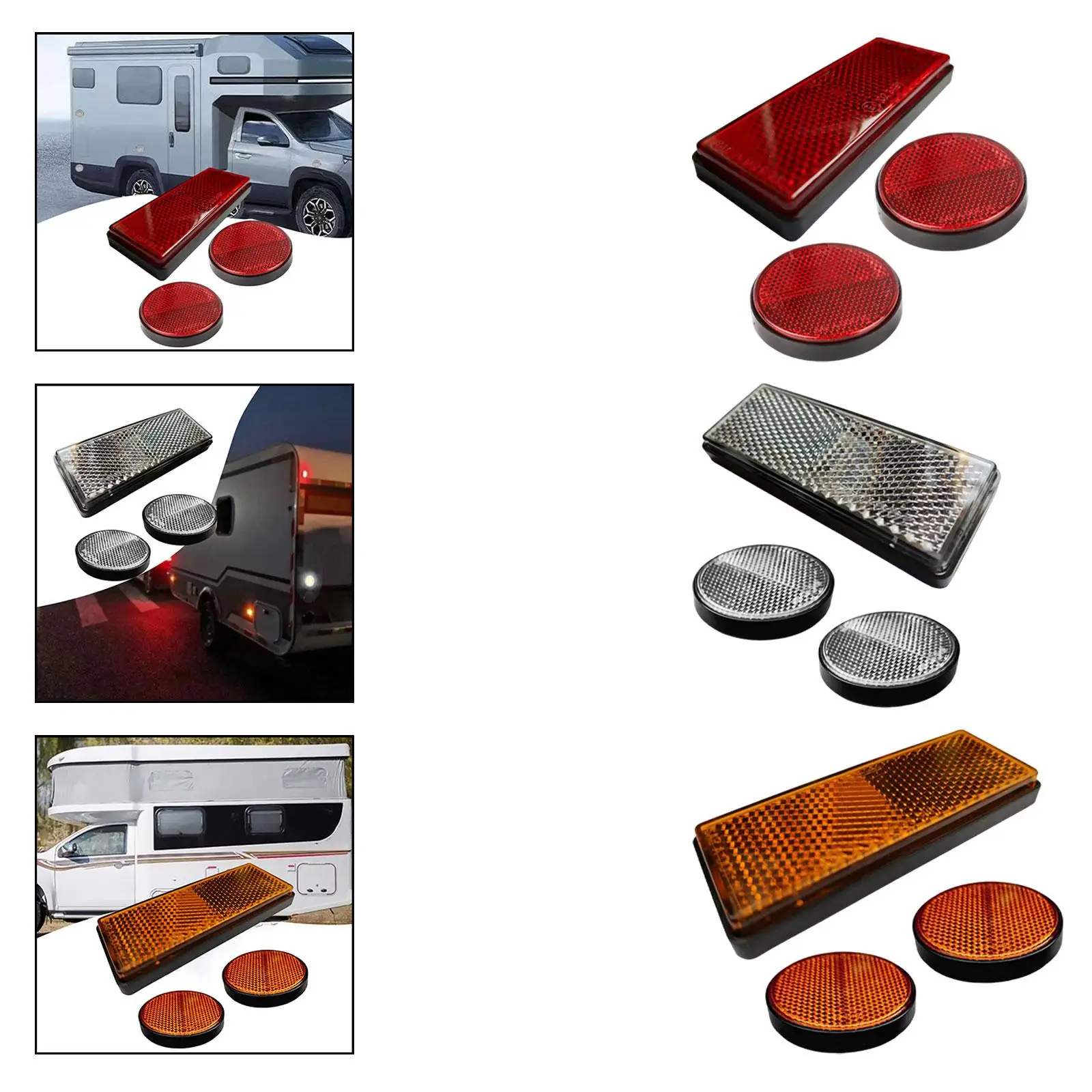 

3x ночные отражатели для мотоциклов, высокая видимость для грузовика, скутера, лодки