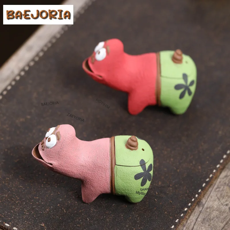 BAEJORIA 100ml Boutique Yixing Purple Clay Teapots Handmade Patrick Star Hand Grab Pot Raw Ore Downhill Mud Kettle Zisha Tea Set