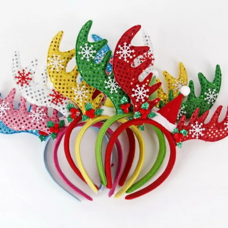 عصابات رأس عيد الميلاد وأغطية الرأس التنكرية، وإكسسوارات عيد الميلاد سانتا وعيد الميلاد وديكورات الحفلات للنساء
