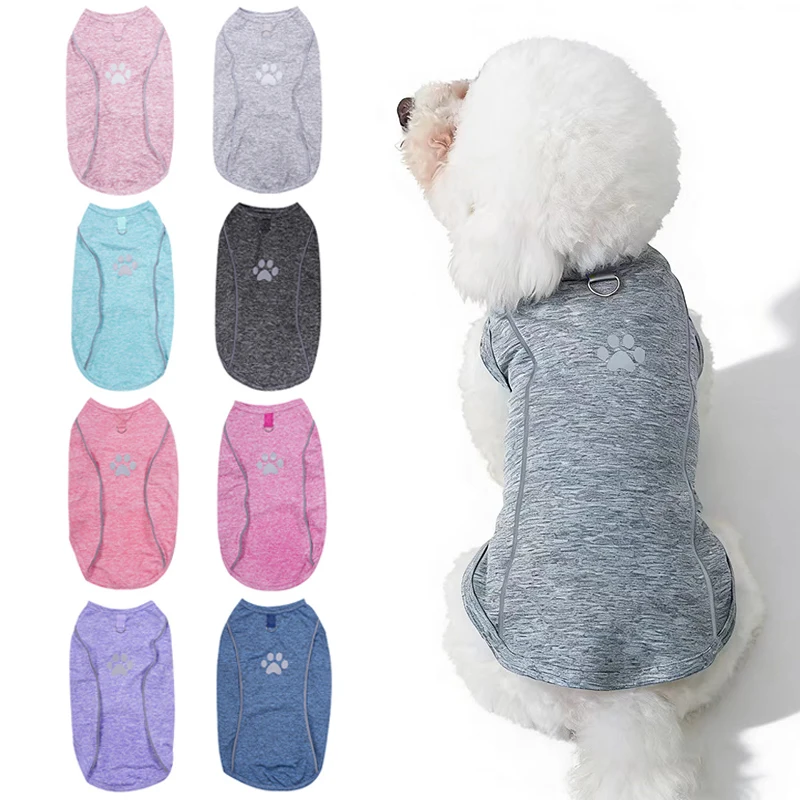 

Quick Dry Dog Shirts Pet Tank Top Breathable Sleeveless Vest Spring Summer Clothes Soft Reflective T Shirt for Small Medium Dogs
