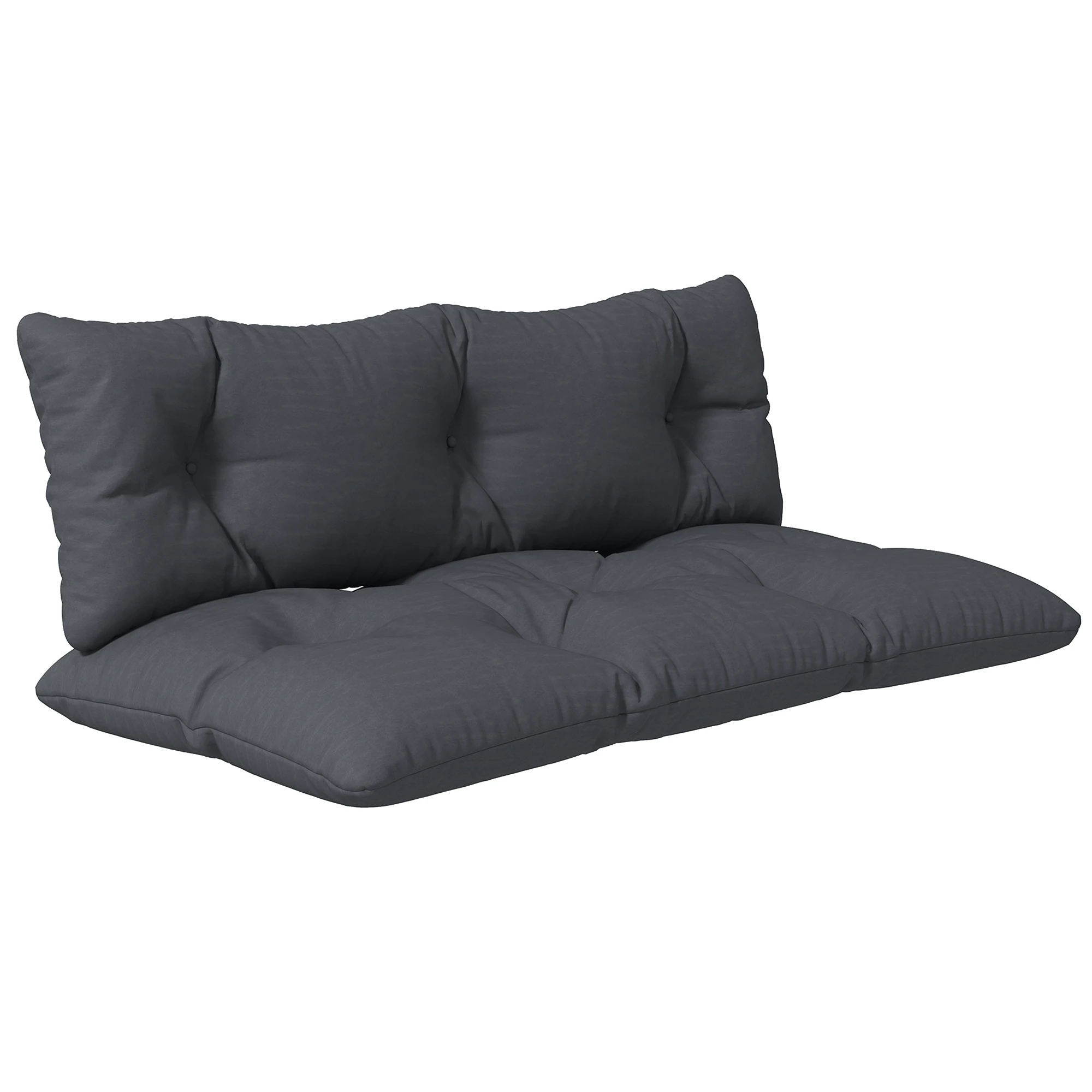Outsunny Juego de 2 cojines para banco de exterior: 1 cojín para asiento y 1 cojín para respaldo, poliéster resistente al agua, gris