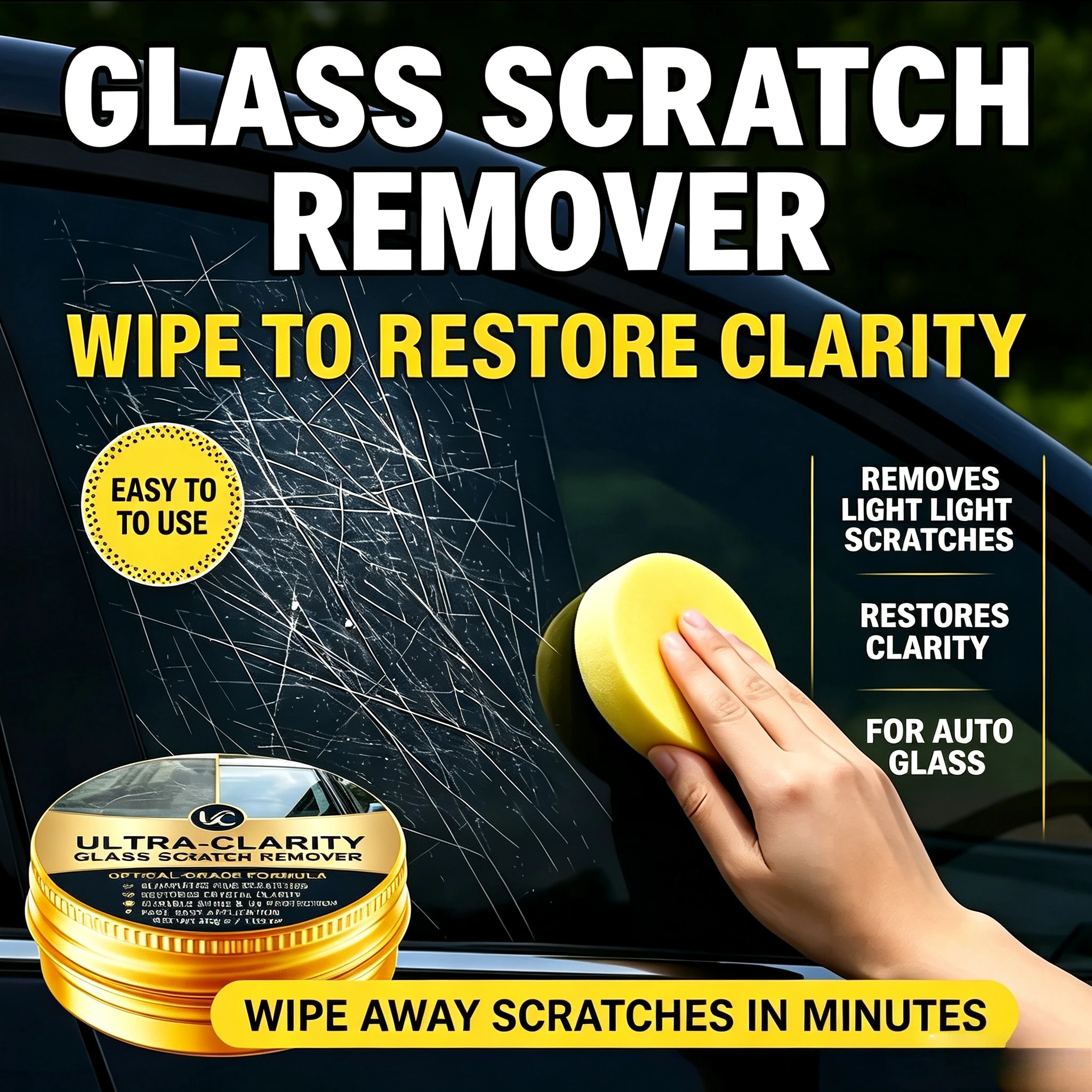 Glass Scratch Repair Paste Car Windshield Polishing Cream Remove Fine Scratches Water Spots for Auto Window Door Mirror Glass